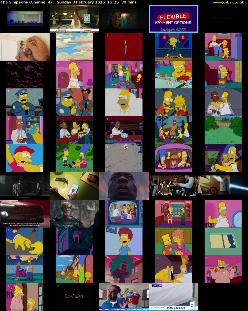 The Simpsons (Channel 4) Sunday 8 February 2026 13:25 - 13:55