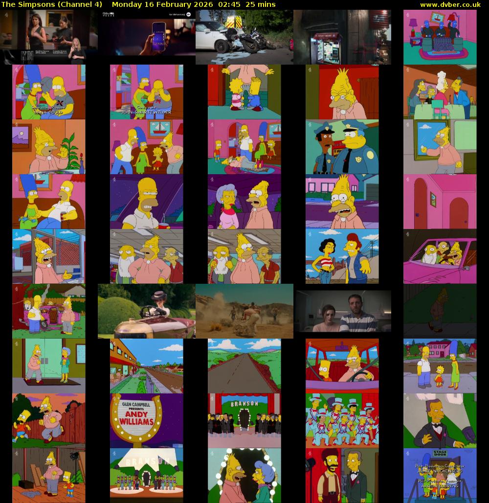 The Simpsons (Channel 4) Monday 16 February 2026 02:45 - 03:10