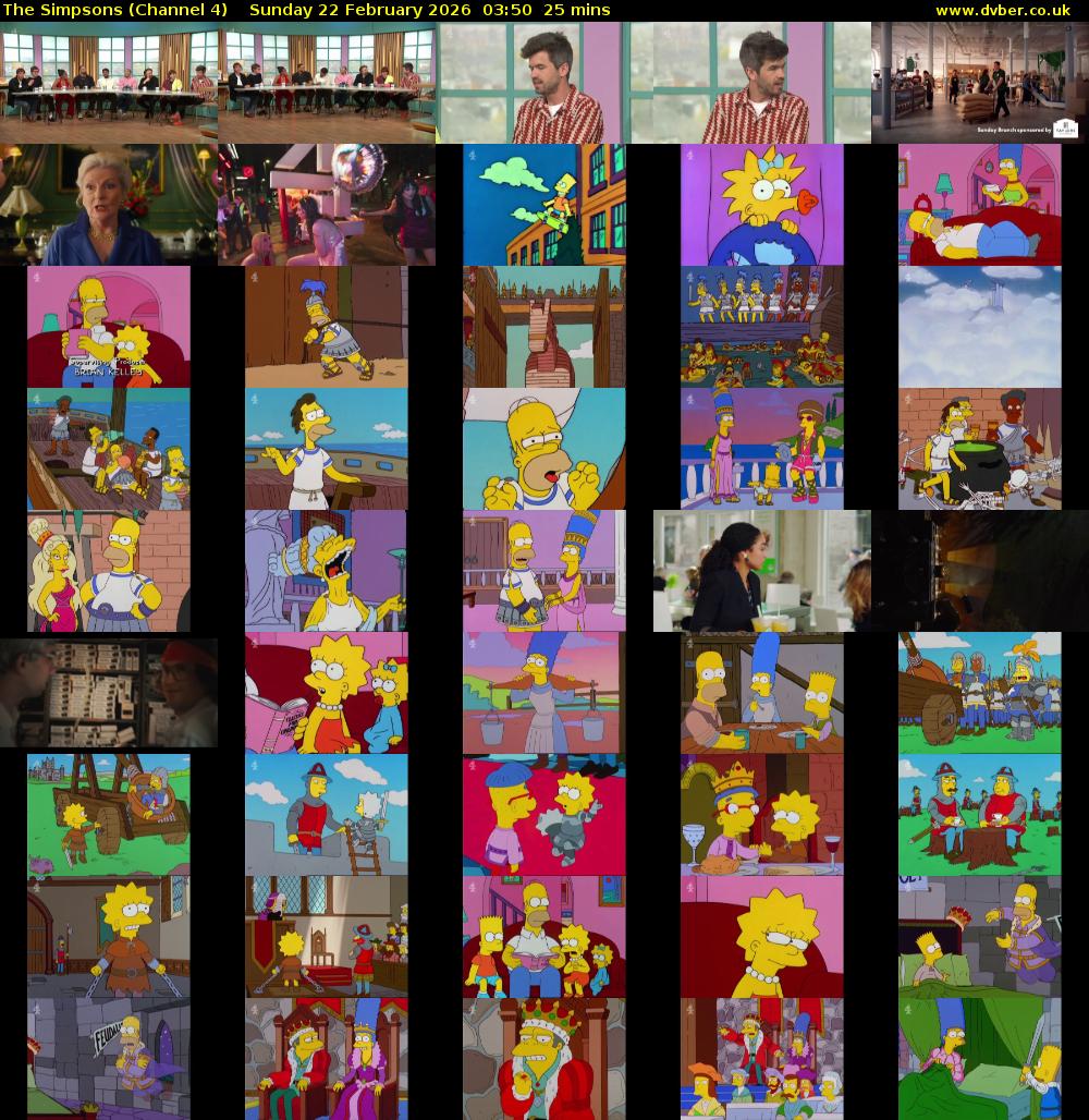 The Simpsons (Channel 4) Sunday 22 February 2026 03:50 - 04:15