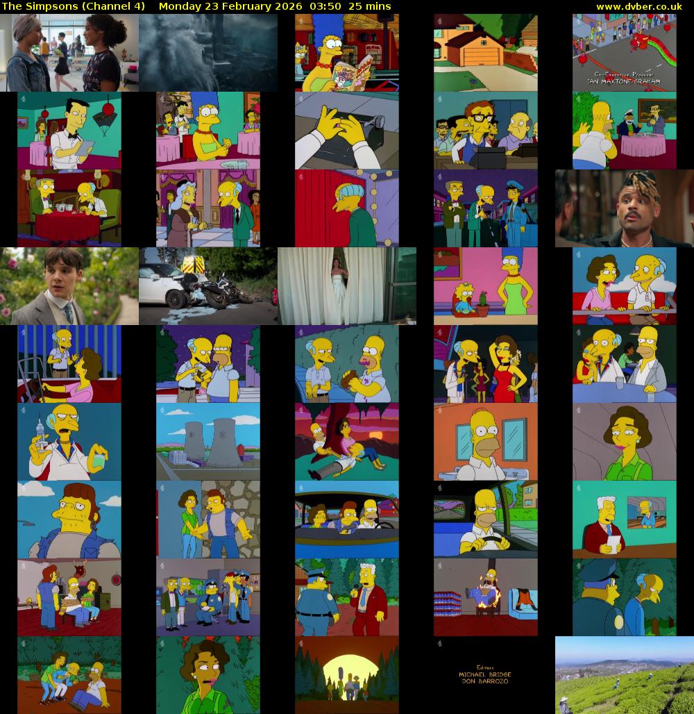 The Simpsons (Channel 4) Monday 23 February 2026 03:50 - 04:15