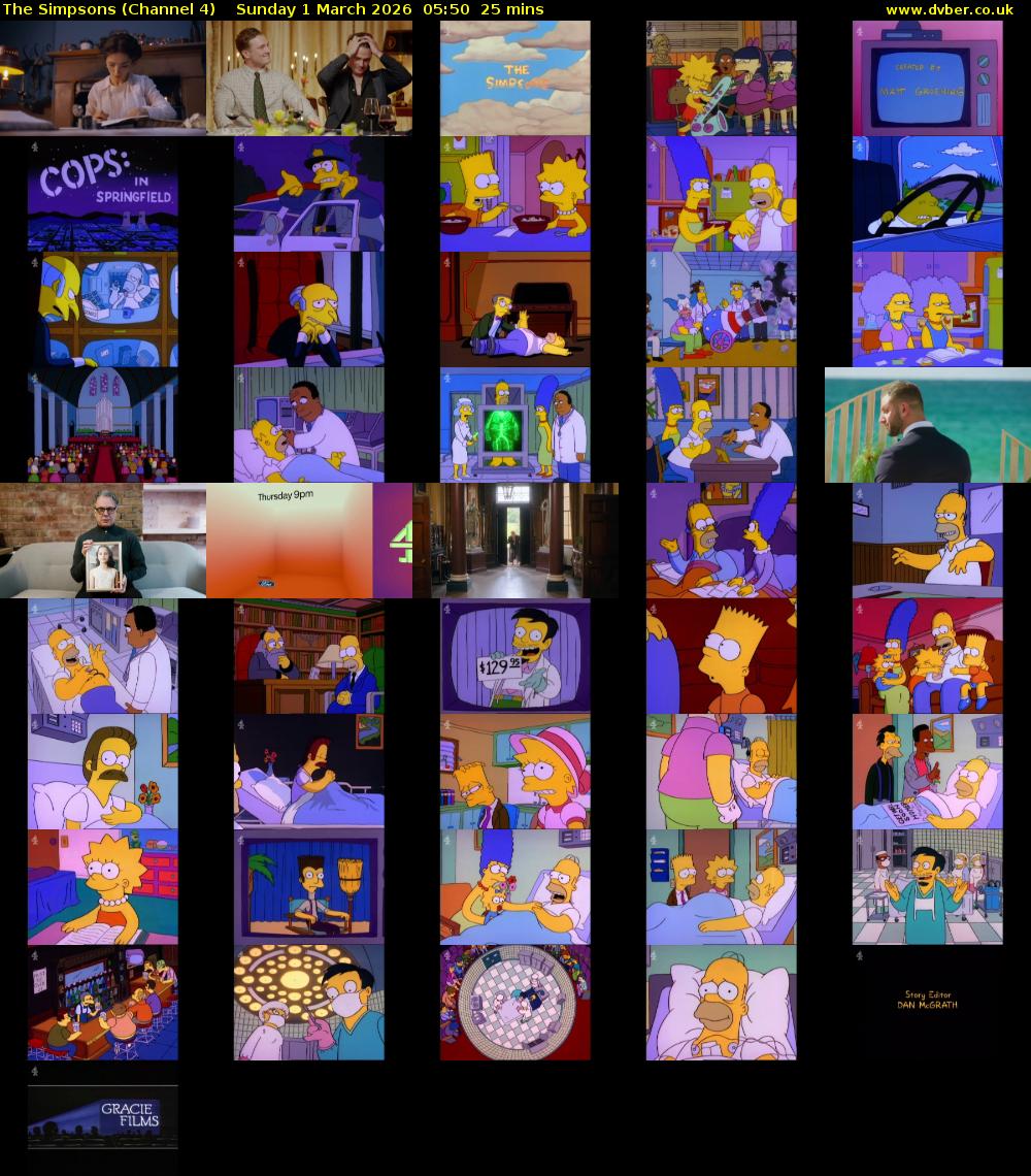 The Simpsons (Channel 4) Sunday 1 March 2026 05:50 - 06:15