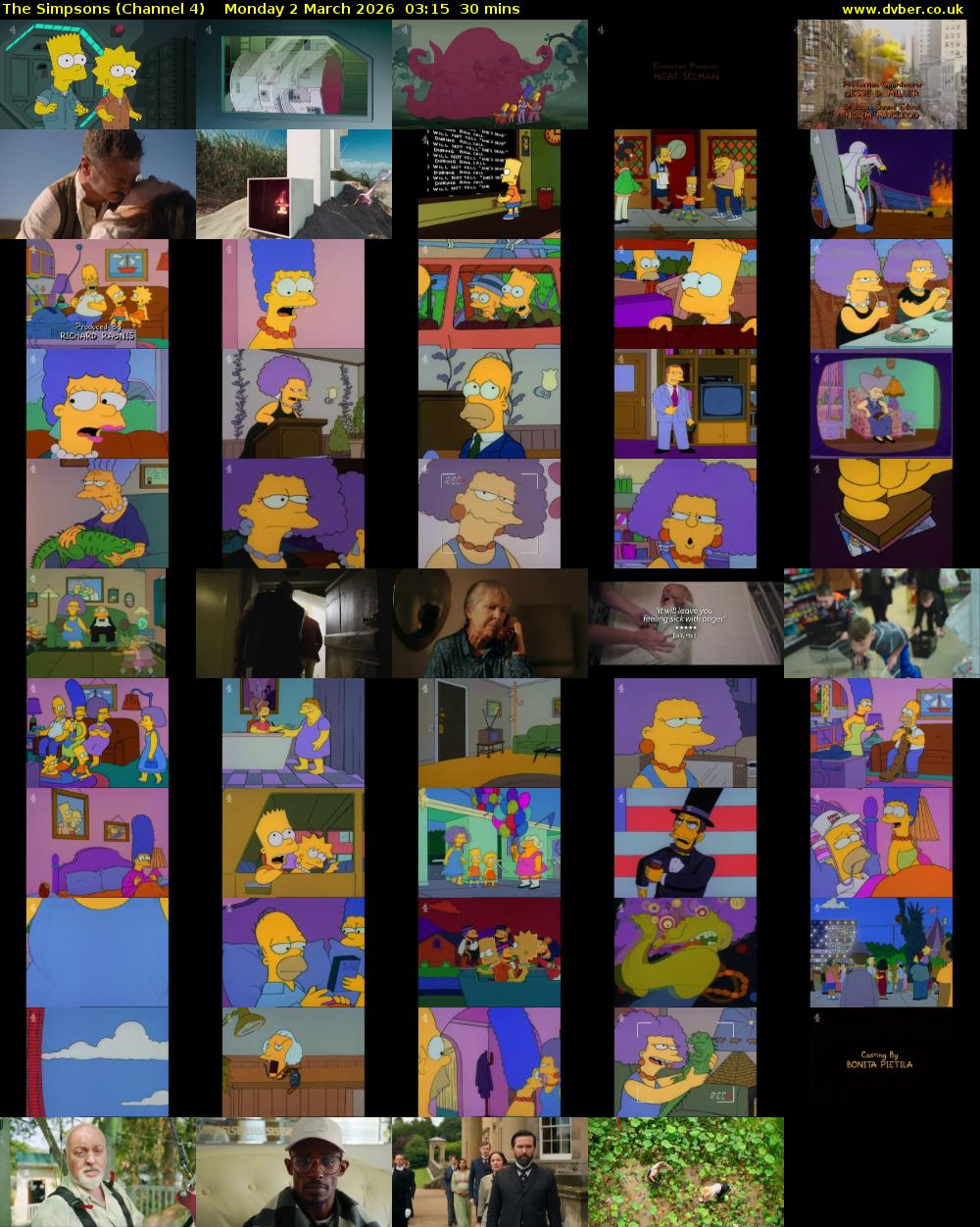 The Simpsons (Channel 4) Monday 2 March 2026 03:15 - 03:45