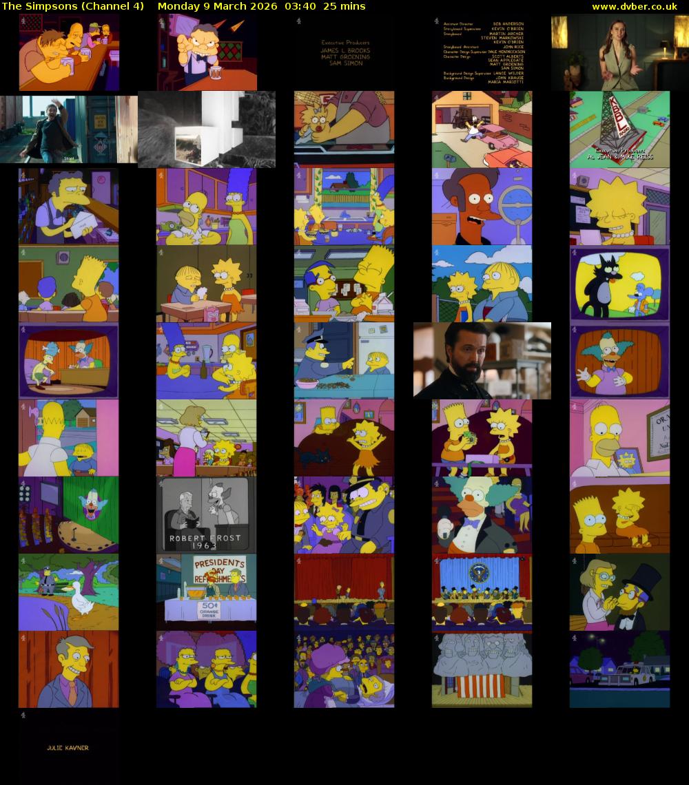 The Simpsons (Channel 4) Monday 9 March 2026 03:40 - 04:05