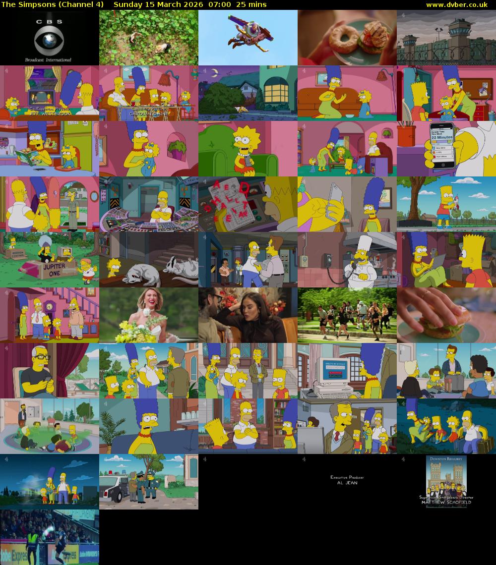 The Simpsons (Channel 4) Sunday 15 March 2026 07:00 - 07:25