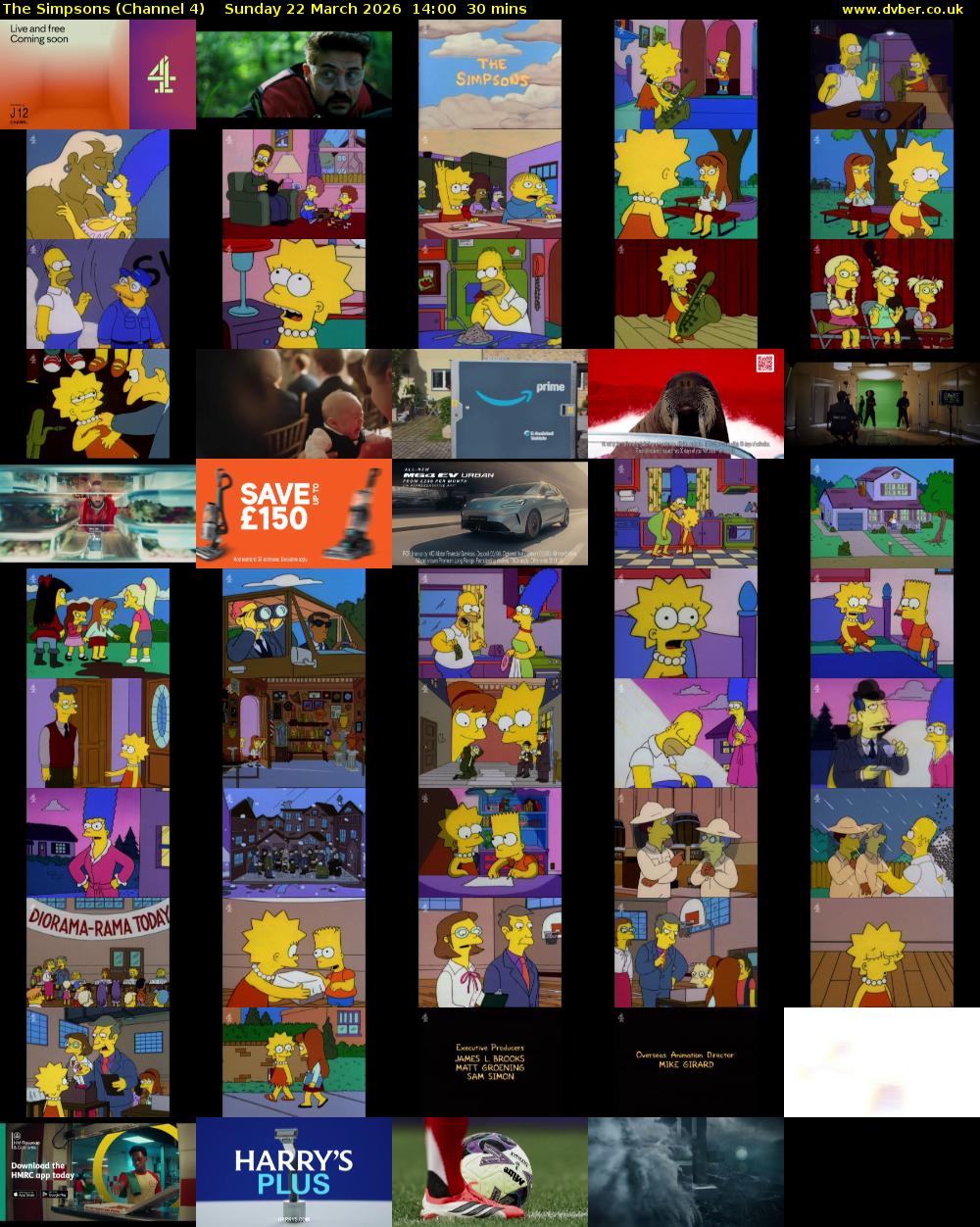 The Simpsons (Channel 4) Sunday 22 March 2026 14:00 - 14:30