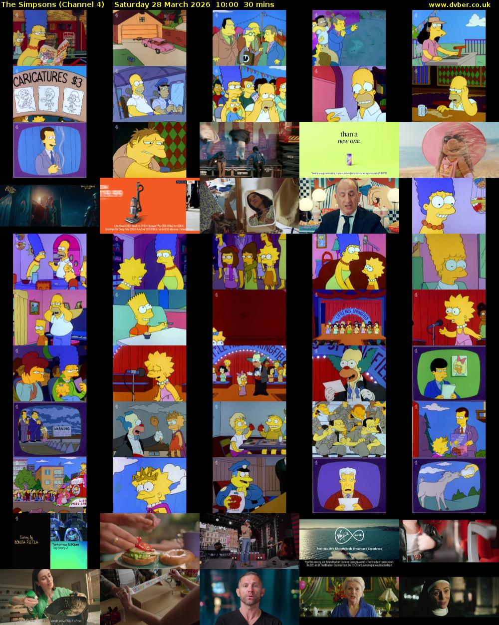 The Simpsons (Channel 4) Saturday 28 March 2026 10:00 - 10:30