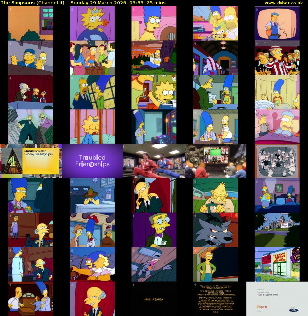 The Simpsons (Channel 4) Sunday 29 March 2026 05:35 - 06:00