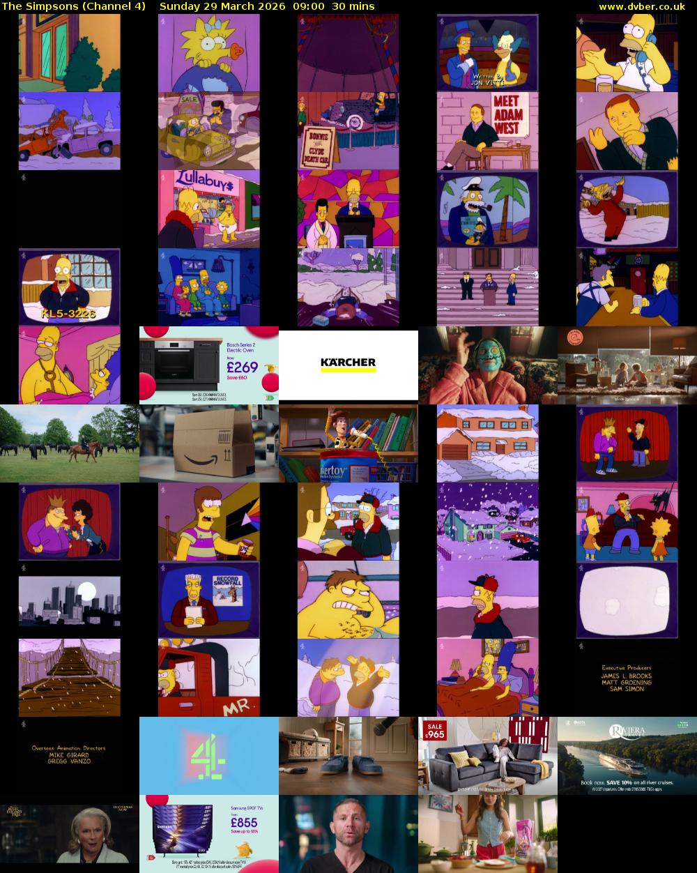The Simpsons (Channel 4) Sunday 29 March 2026 09:00 - 09:30