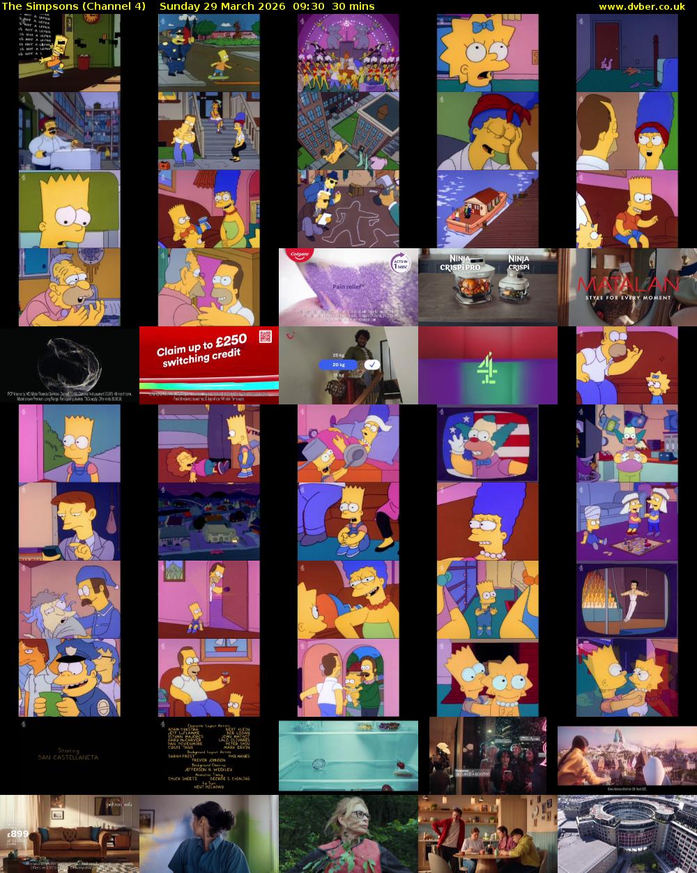 The Simpsons (Channel 4) Sunday 29 March 2026 09:30 - 10:00