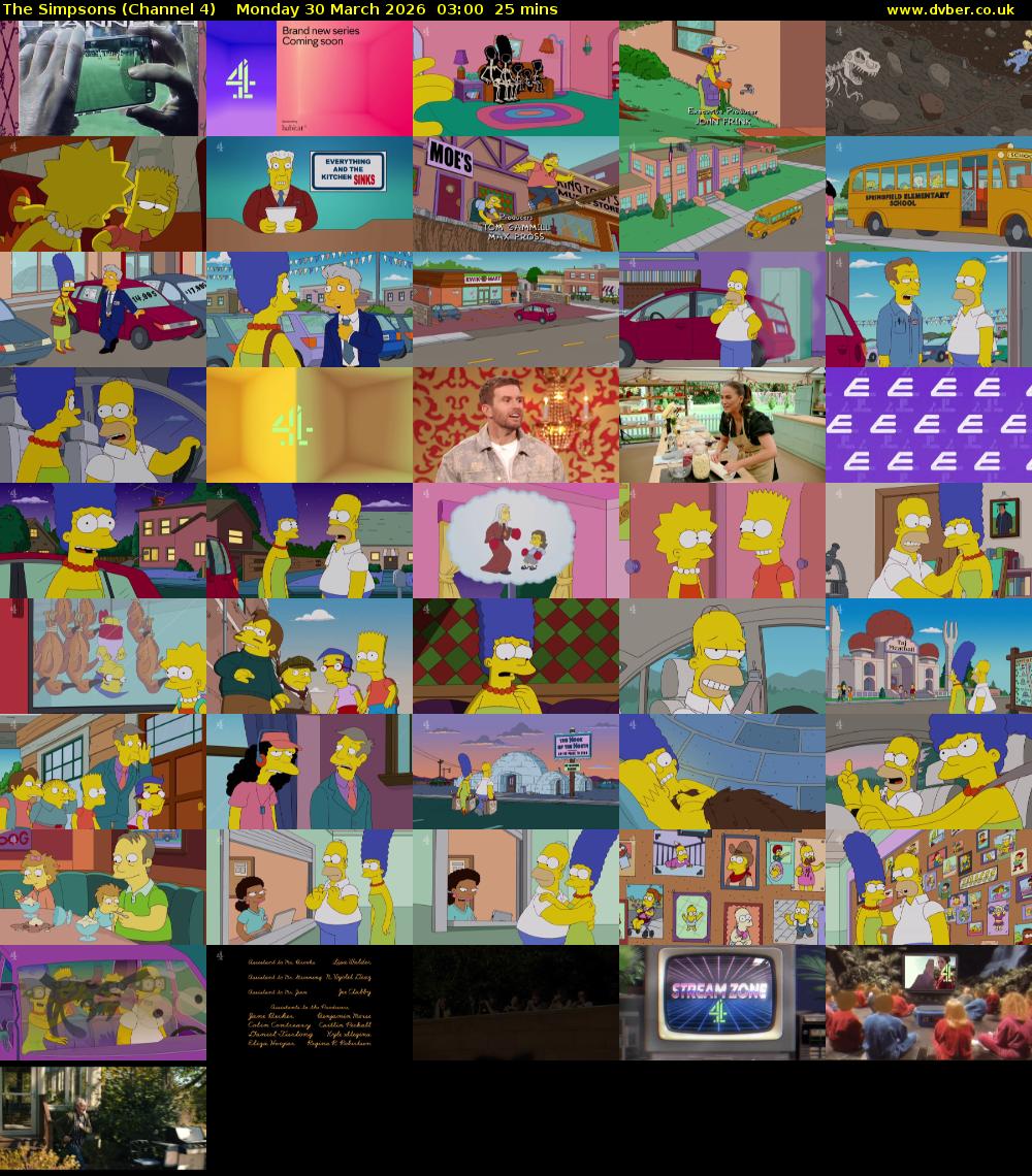 The Simpsons (Channel 4) Monday 30 March 2026 03:00 - 03:25