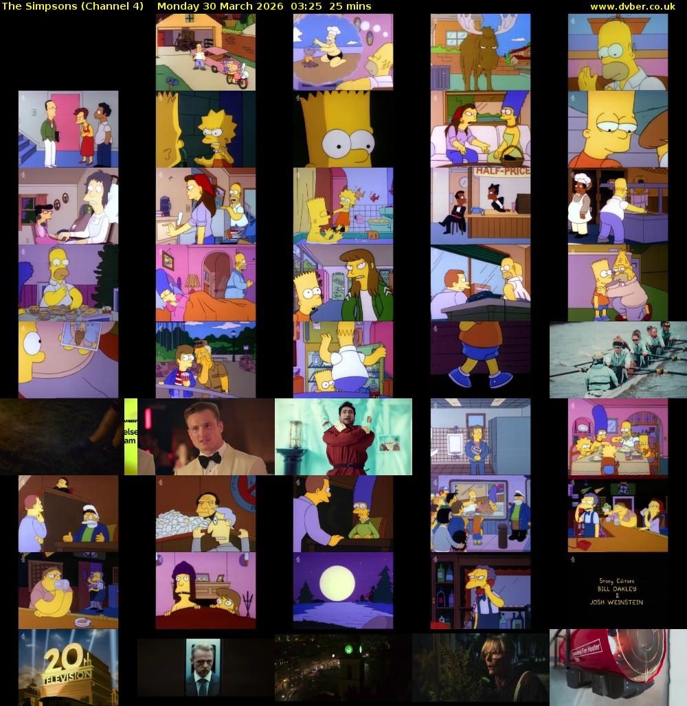 The Simpsons (Channel 4) Monday 30 March 2026 03:25 - 03:50
