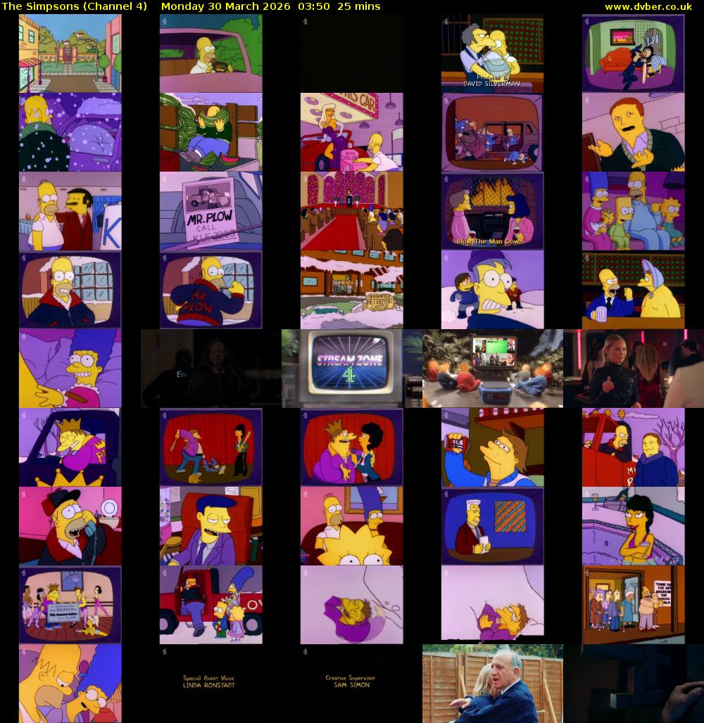 The Simpsons (Channel 4) Monday 30 March 2026 03:50 - 04:15