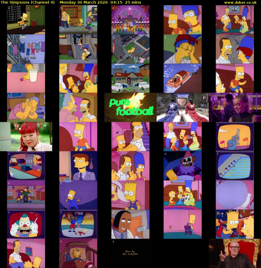The Simpsons (Channel 4) Monday 30 March 2026 04:15 - 04:40