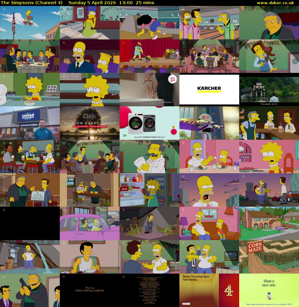 The Simpsons (Channel 4) Sunday 5 April 2026 13:00 - 13:25