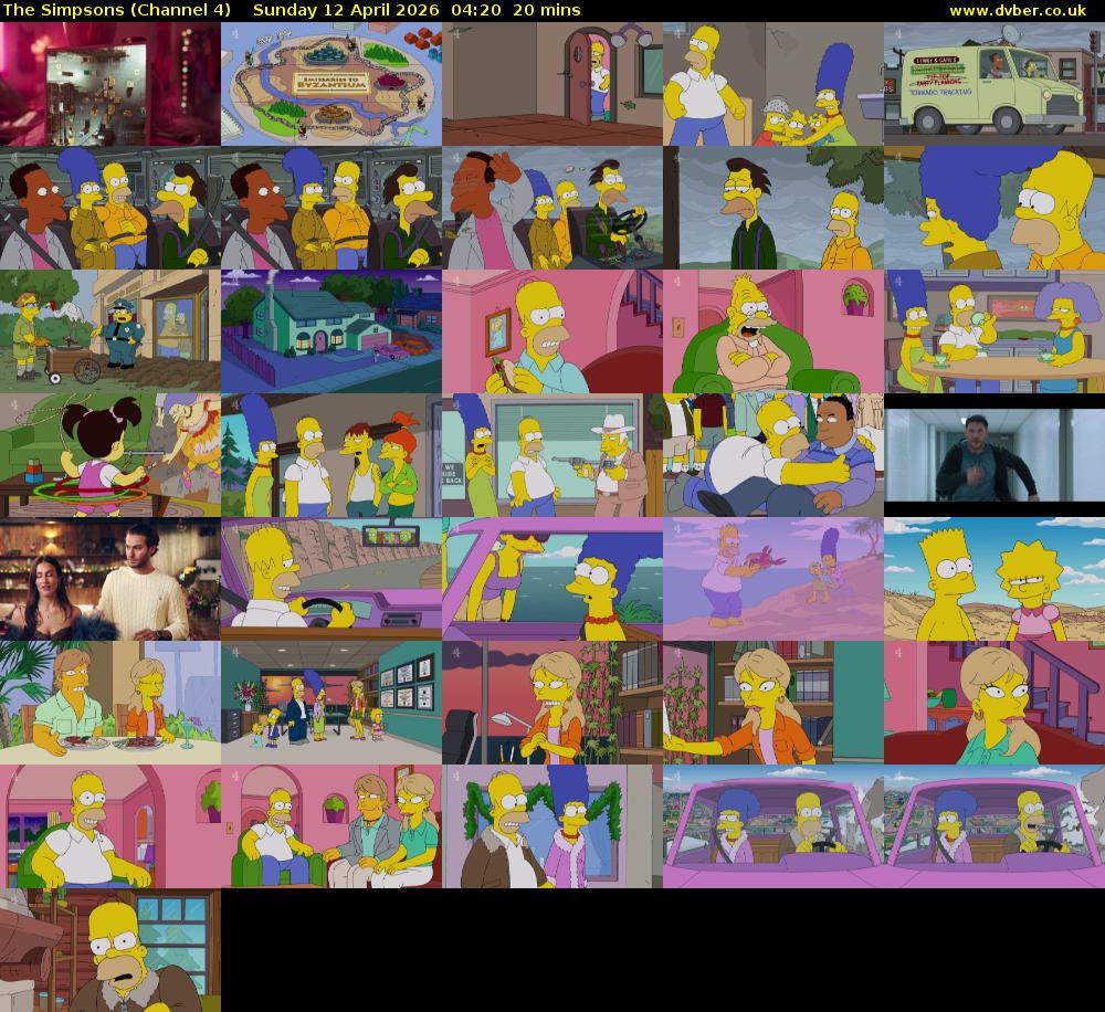 The Simpsons (Channel 4) Sunday 12 April 2026 04:20 - 04:40
