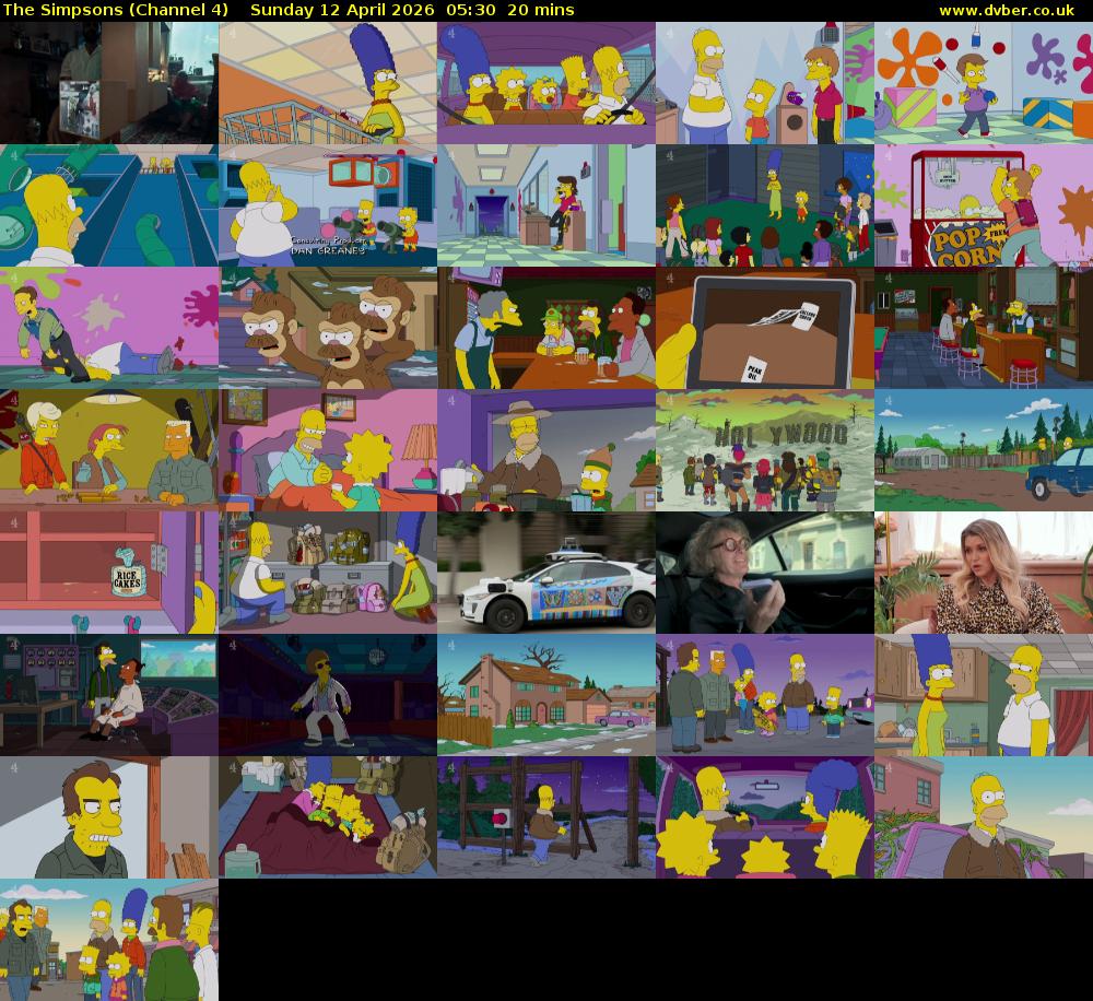 The Simpsons (Channel 4) Sunday 12 April 2026 05:30 - 05:50