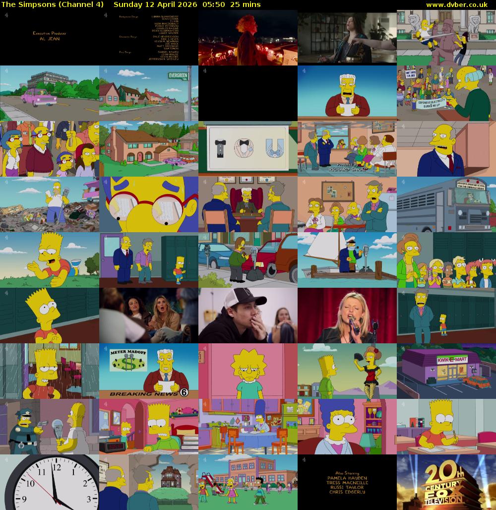 The Simpsons (Channel 4) Sunday 12 April 2026 05:50 - 06:15