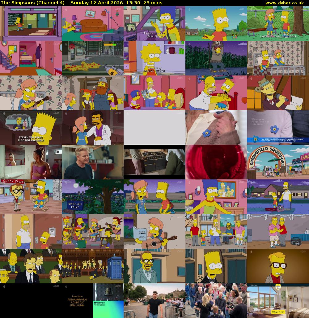 The Simpsons (Channel 4) Sunday 12 April 2026 13:30 - 13:55