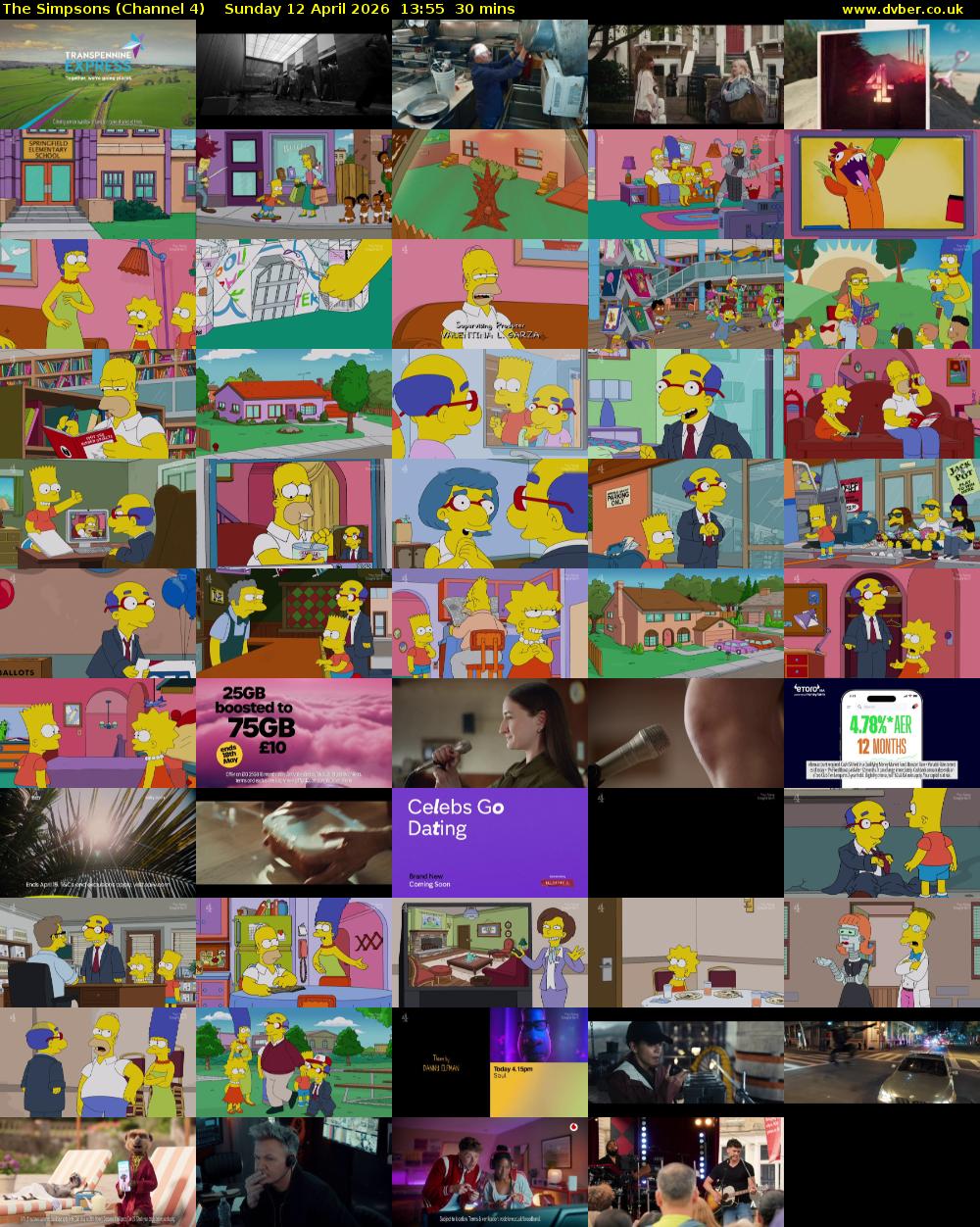 The Simpsons (Channel 4) Sunday 12 April 2026 13:55 - 14:25