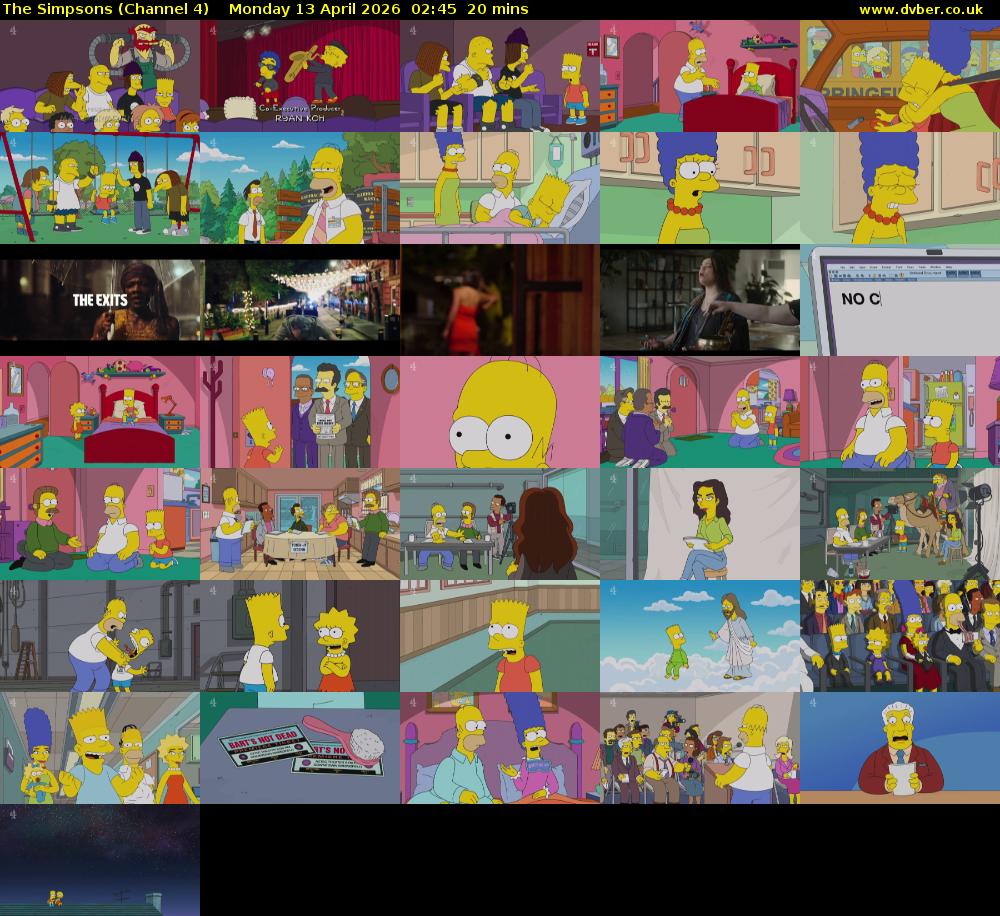 The Simpsons (Channel 4) Monday 13 April 2026 02:45 - 03:05