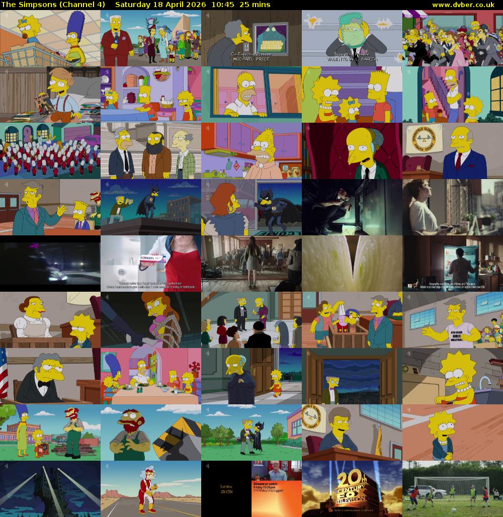 The Simpsons (Channel 4) Saturday 18 April 2026 10:45 - 11:10