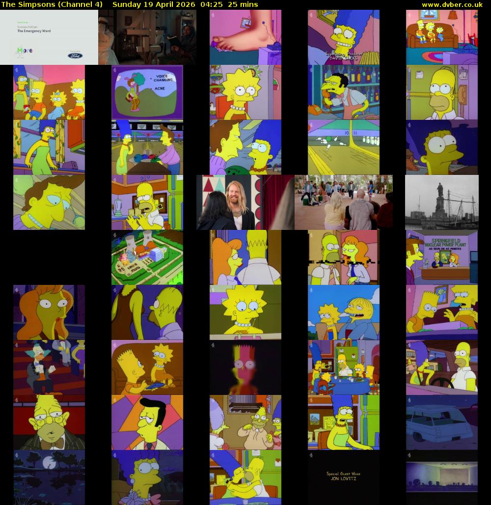 The Simpsons (Channel 4) Sunday 19 April 2026 04:25 - 04:50