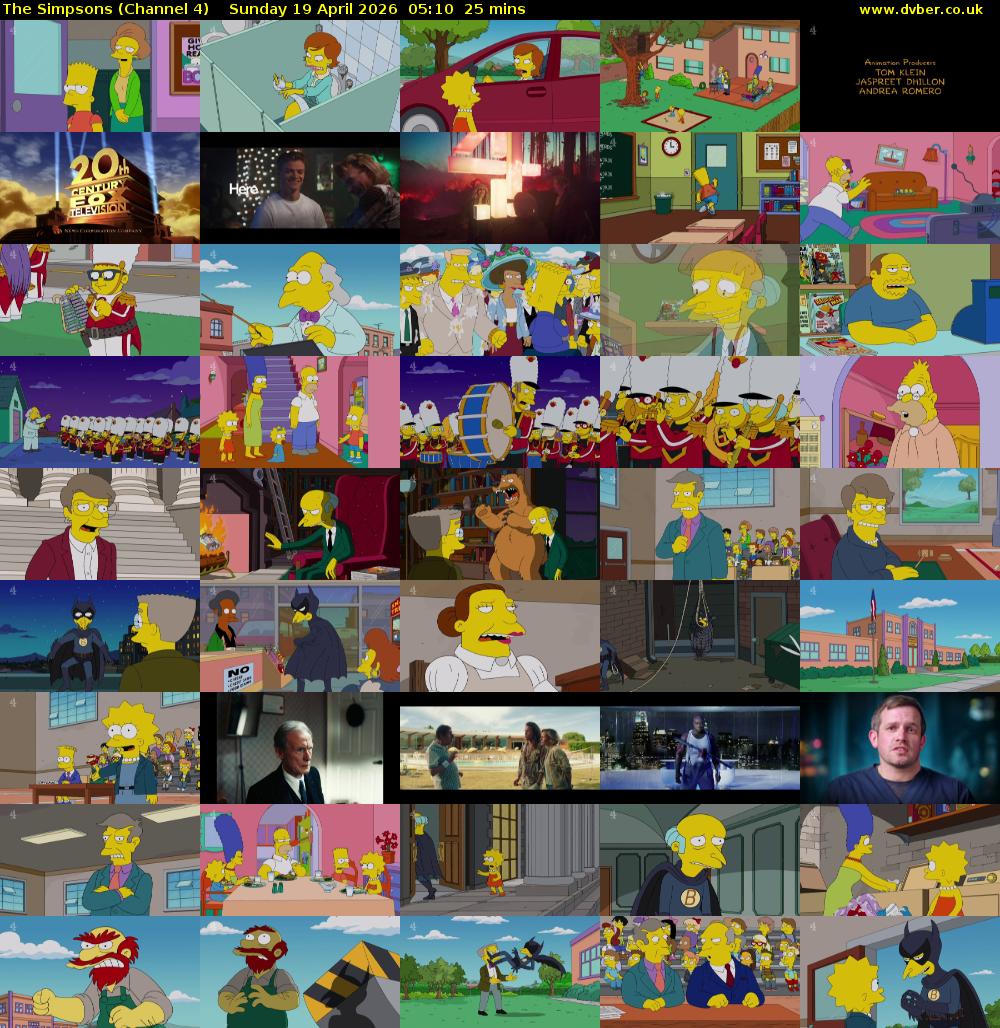 The Simpsons (Channel 4) Sunday 19 April 2026 05:10 - 05:35