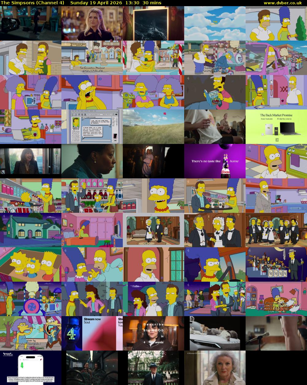 The Simpsons (Channel 4) Sunday 19 April 2026 13:30 - 14:00