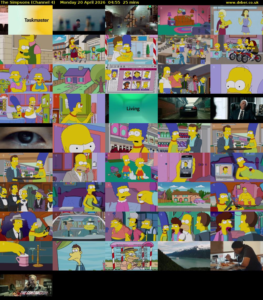 The Simpsons (Channel 4) Monday 20 April 2026 04:55 - 05:20