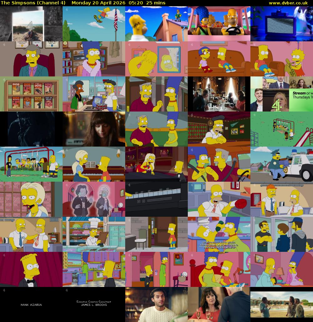 The Simpsons (Channel 4) Monday 20 April 2026 05:20 - 05:45