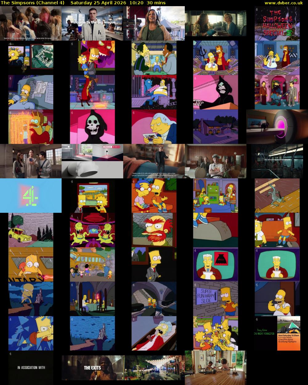 The Simpsons (Channel 4) Saturday 25 April 2026 10:20 - 10:50