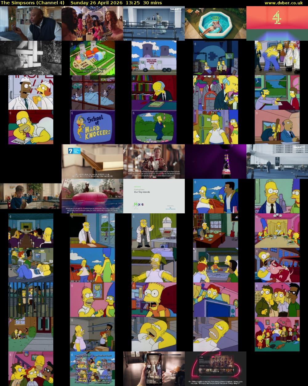 The Simpsons (Channel 4) Sunday 26 April 2026 13:25 - 13:55