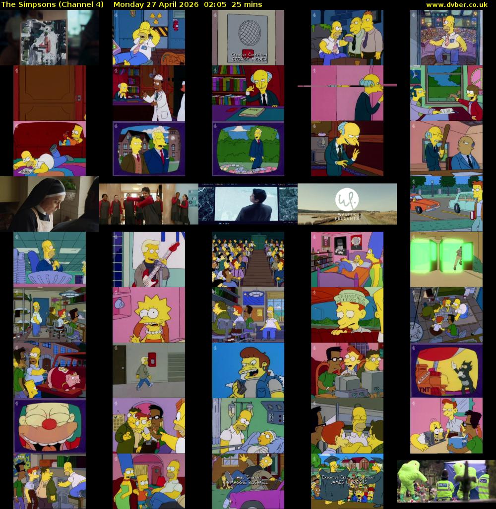The Simpsons (Channel 4) Monday 27 April 2026 02:05 - 02:30