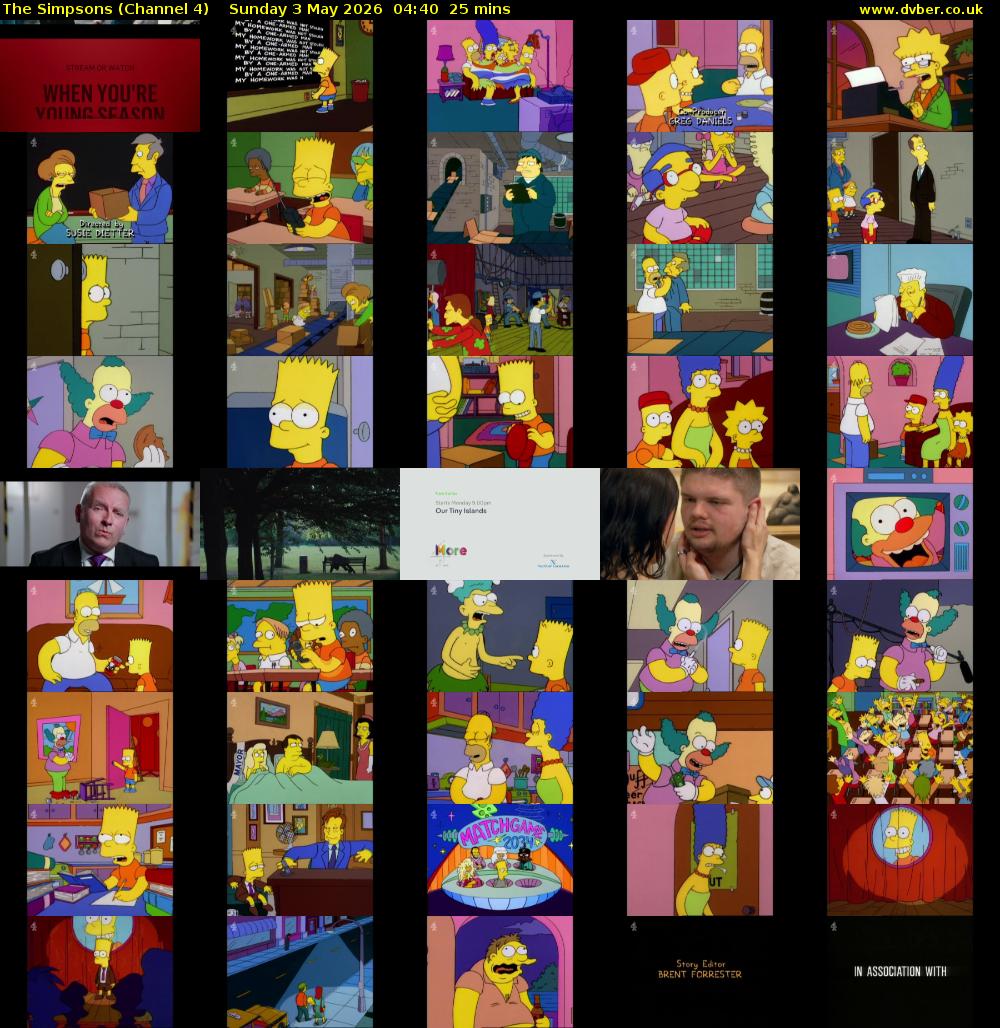 The Simpsons (Channel 4) Sunday 3 May 2026 04:40 - 05:05