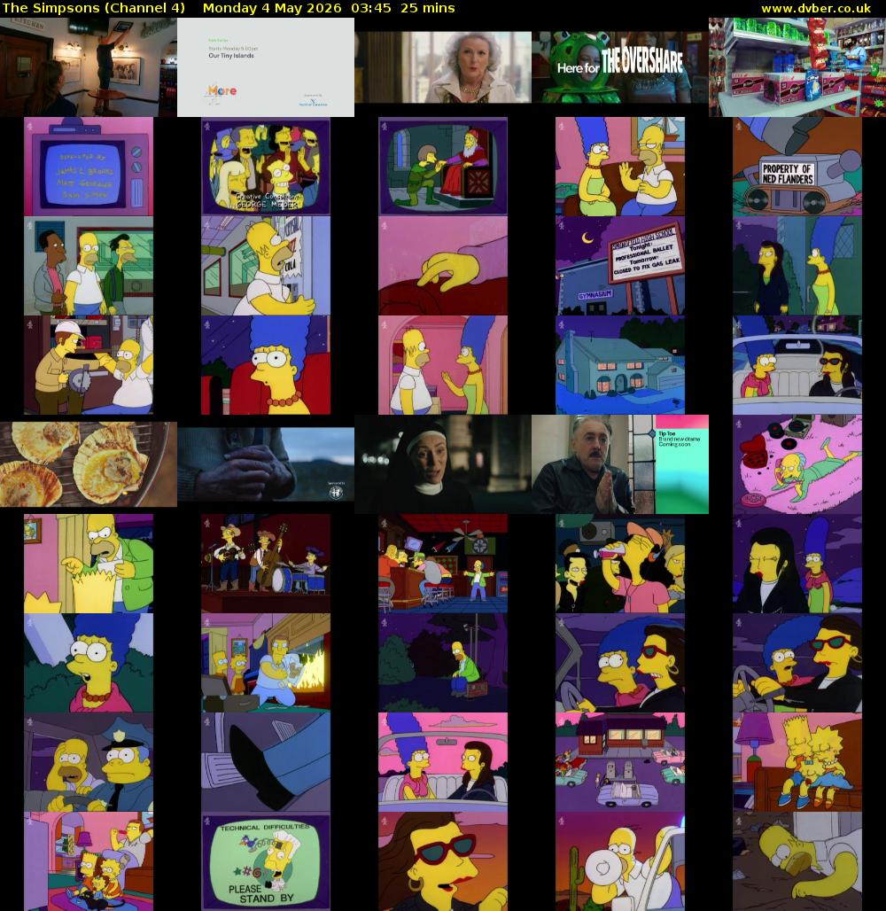 The Simpsons (Channel 4) Monday 4 May 2026 03:45 - 04:10