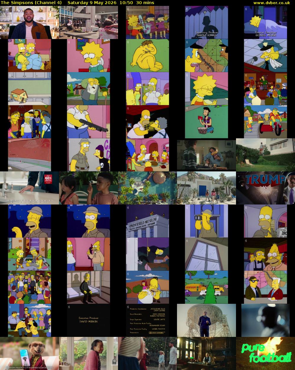 The Simpsons (Channel 4) Saturday 9 May 2026 10:50 - 11:20
