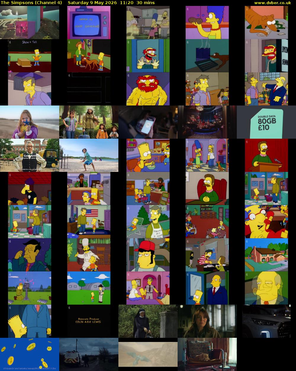 The Simpsons (Channel 4) Saturday 9 May 2026 11:20 - 11:50