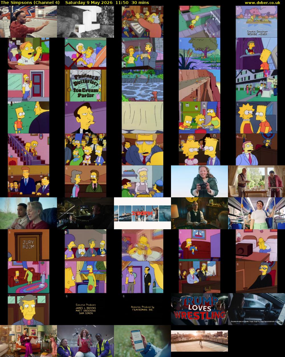 The Simpsons (Channel 4) Saturday 9 May 2026 11:50 - 12:20