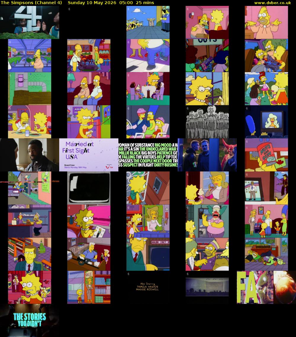 The Simpsons (Channel 4) Sunday 10 May 2026 05:00 - 05:25