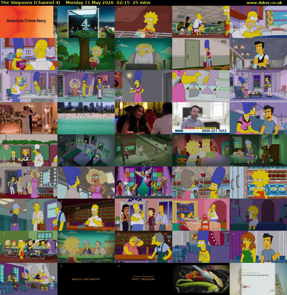 The Simpsons (Channel 4) Monday 11 May 2026 02:15 - 02:40