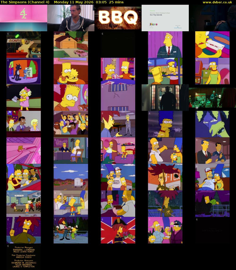 The Simpsons (Channel 4) Monday 11 May 2026 03:05 - 03:30