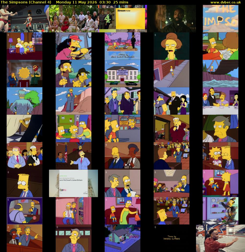 The Simpsons (Channel 4) Monday 11 May 2026 03:30 - 03:55