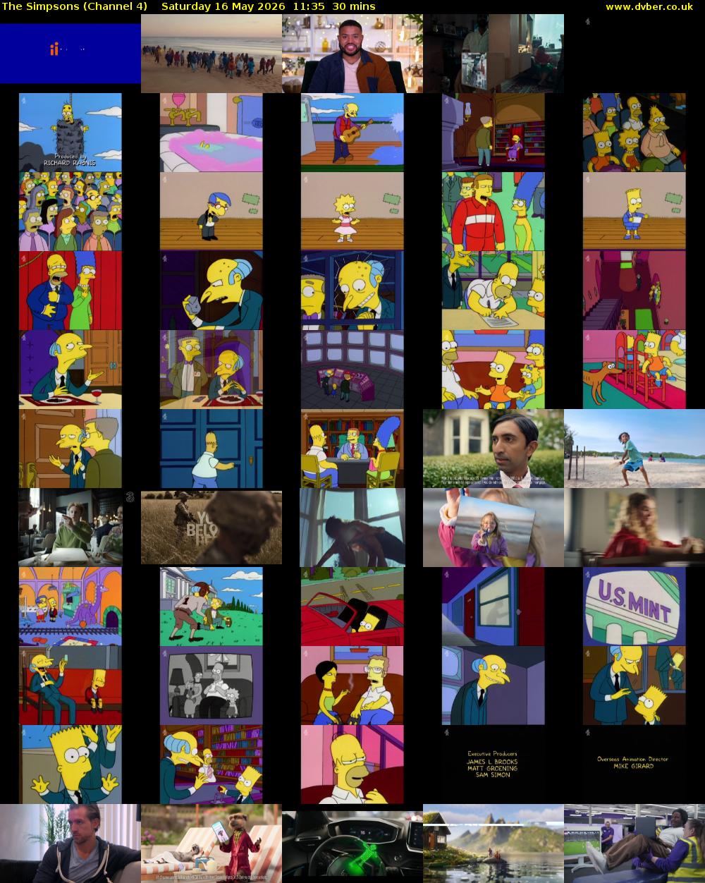 The Simpsons (Channel 4) Saturday 16 May 2026 11:35 - 12:05
