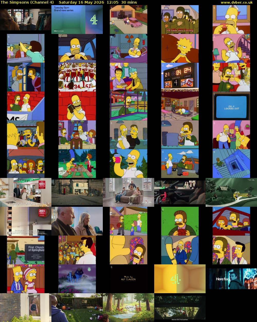 The Simpsons (Channel 4) Saturday 16 May 2026 12:05 - 12:35