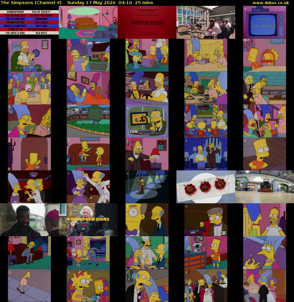 The Simpsons (Channel 4) Sunday 17 May 2026 04:10 - 04:35