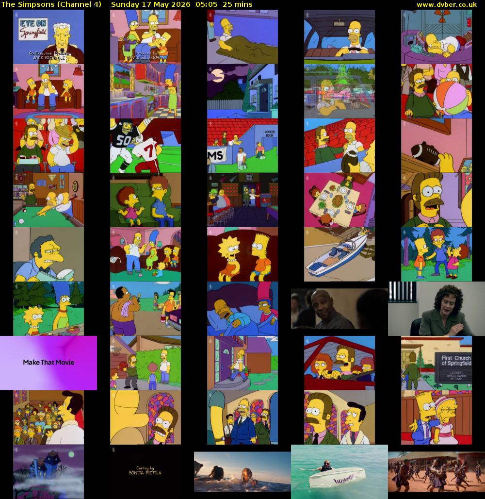 The Simpsons (Channel 4) Sunday 17 May 2026 05:05 - 05:30