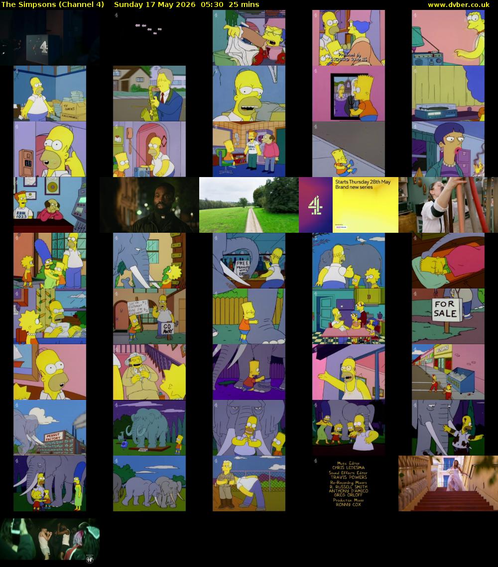 The Simpsons (Channel 4) Sunday 17 May 2026 05:30 - 05:55