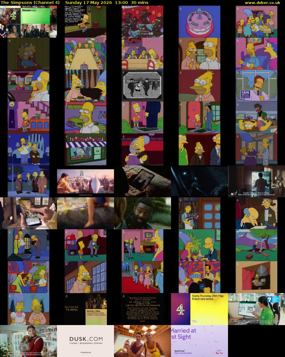 The Simpsons (Channel 4) Sunday 17 May 2026 13:00 - 13:30