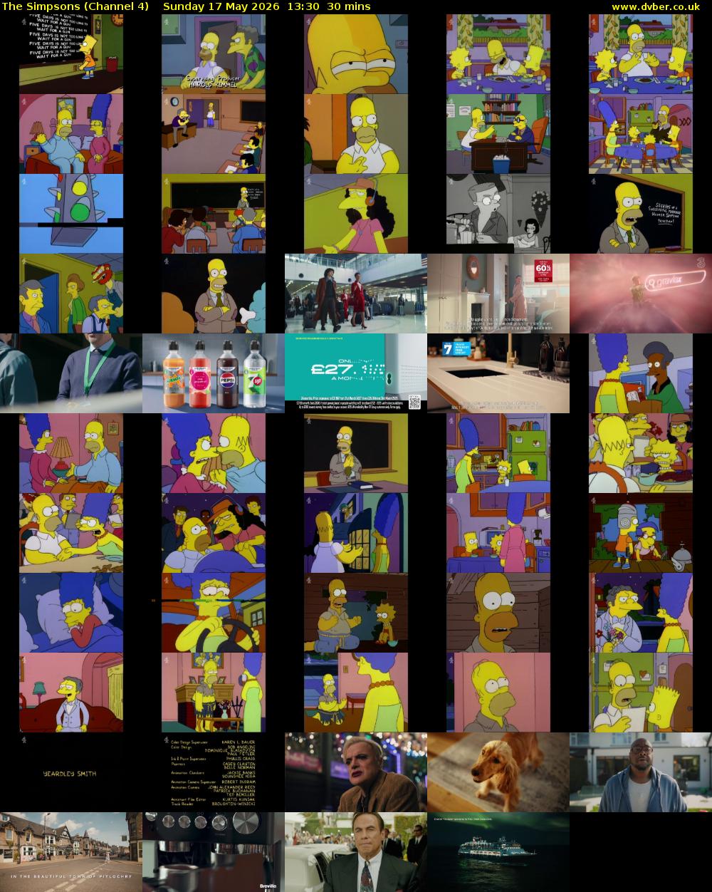 The Simpsons (Channel 4) Sunday 17 May 2026 13:30 - 14:00