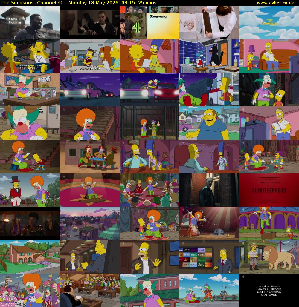 The Simpsons (Channel 4) Monday 18 May 2026 03:15 - 03:40